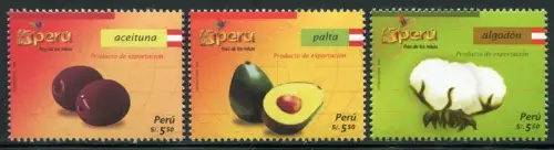 Peru 2008 Export Avocados Oliven Baumwolle Pflanzen 2305-2307 Postfrisch MNH