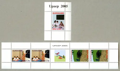 Surinam 2005 UPAEP Armut Schule Landwirtschaft 2007-2008 Kleinbogen Block 98 MNH