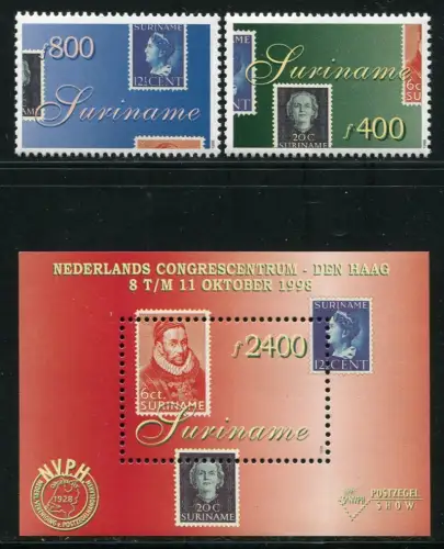 Surinam 1998 NVPH Philatelie Briefmarken 1661-1662 Block 74 MNH