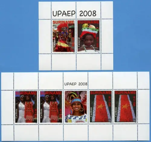 Surinam 2008 UPAEP Feste Trachten Flagge Karneval 2240-2241 KLB Block 105 MNH
