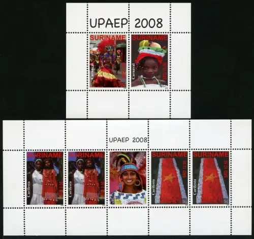 Surinam 2008 UPAEP Feste Trachten Flagge Karneval 2240-2241 KLB Block 105 MNH