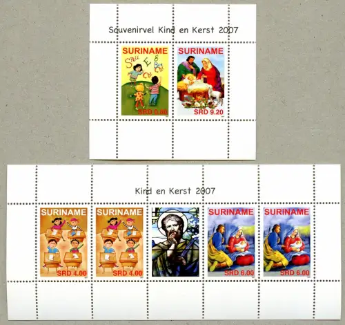 Surinam 2007 Weihnachten Christmas Navidad 2162-2163 Block 104 Postfrisch MNH