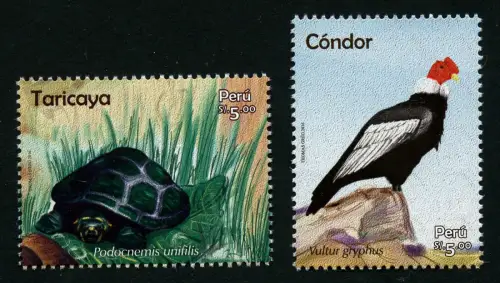 Peru 2017 Kondor Schildkröte Condor Turtle Tiere Animals Vogel Bird MNH