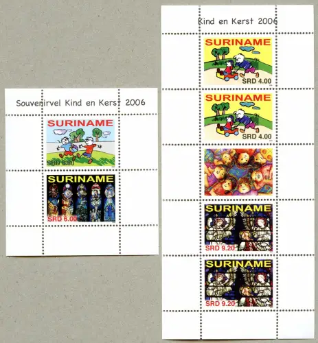 Surinam 2006 Kinder Children Weihnachten Glasmalerei 2071-2072 KLB Block 102 MNH