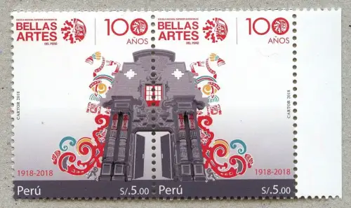 Peru 2019 Bellas Artes Kunst Museum 100. Jahrestag Portal Postfrisch MNH