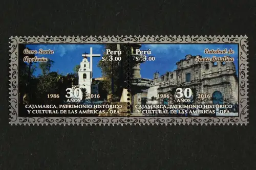 Peru 2016 Cajamarca Kirchen Kulturerbe OEA Geschichte Churches Postfrisch MNH