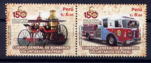 Peru 2010 Feuerwehr Fire Brigade Feuerwehrfahrzeuge 2475-76 Postfrisch MNH