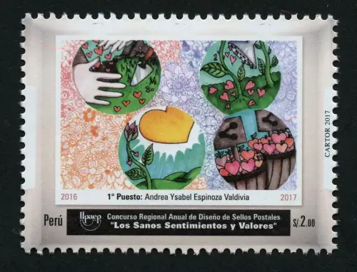 Peru 2017 UPAEP Designwettbewerb Kinderzeichnung Pflanzen Postfrisch MNH