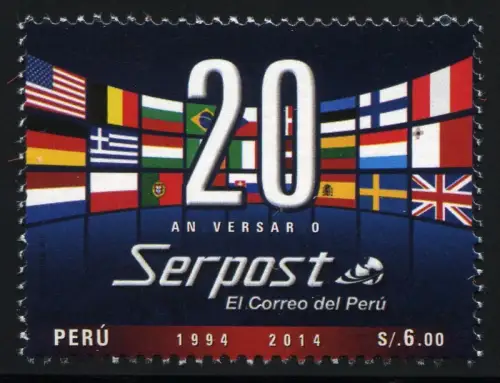 Peru 2014 Serpost Post Flaggen Flags Postfrisch MNH