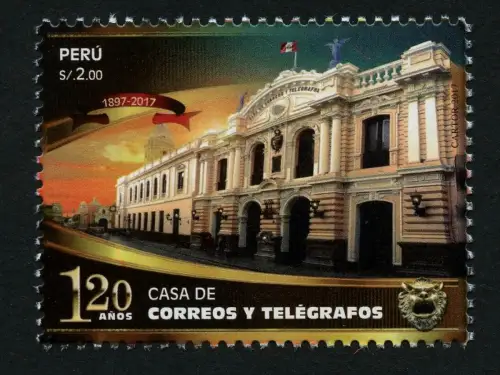 Peru 2017 Post- und Telegrafenamt Architektur Flagge Architecture Postfrisch MNH