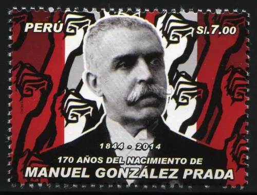 Peru 2014 Manuel Gonzalez Prada Politiker Nationalbibliothek Postfrisch MNH