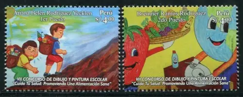 Peru 2014 Kinderzeichnungen Childrens Drawings Gemälde Kunst Art Postfrisch MNH