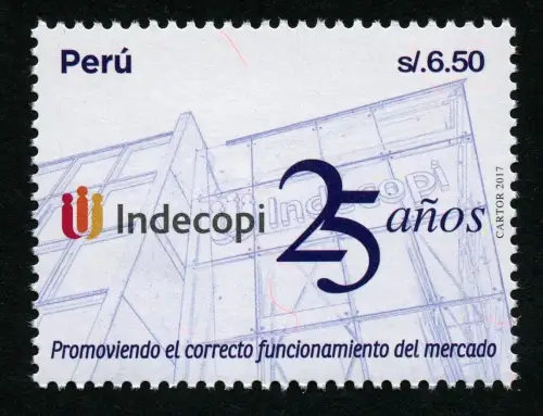Peru 2017 Indecopi Jubiläum Geistiges Eigentum Freier Wettbewerb Postfrisch MNH