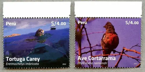 Peru 2022 Schildkröte Vogel Schiff Turtle Bird Animals Wassertiere MNH