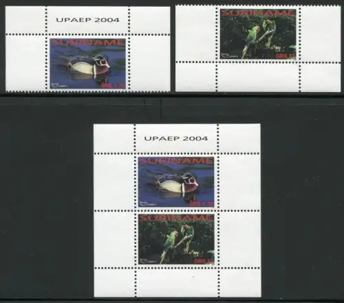 Surinam 2004 UPAEP Ente Papagei Duck Parrot Ara 1949-1950 Block 95 MNH