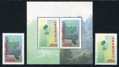 Surinam 1999 Schutz des Regenwaldes Landkarte Map 1703-1704 Block 76 MNH