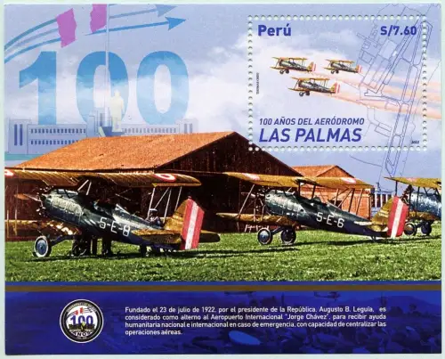 Peru 2022 Flugplatz Jorge Chavez Flugzeuge Doppeldecker Kunstflugstaffel MNH