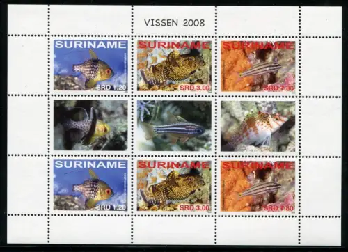 Surinam 2008 Fische Fishes Vissen Barsche Pesci 2229-2231 Kleinbogen MNH