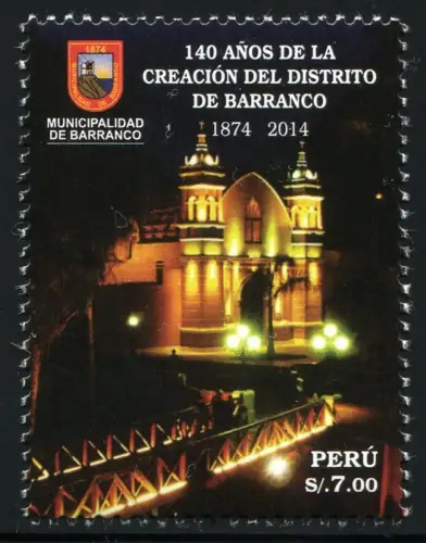 Peru 2014 Kirche Church Archtitektur Architecture Barranco Brücke Postfrisch MNH