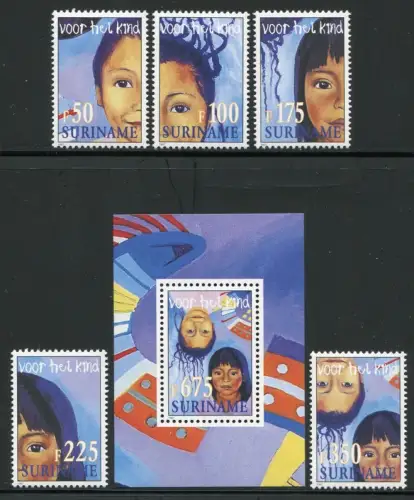 Surinam 1997 Kinder Kinderhilfe Children 1623-1627 Block 71 MNH