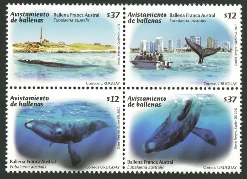 Uruguay 2011 Walbeobachtung vor Montevideo Wale Boot 3192-3195 Postfrisch MNH