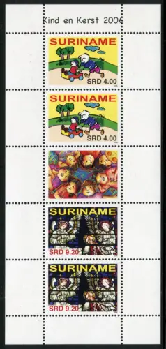 Surinam 2006 Kinder Children Weihnachten Glasmalerei 2071-2072 Kleinbogen MNH