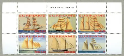 Surinam 2005 Hist. Segelschiffe Sailing Ships Boten Navi Bateaux 1989-1994 MNH