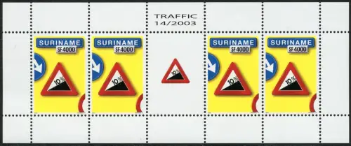 Surinam 2003 Verkehrszeichen XIV Traffic Signs 1883 Kleinbogen MNH