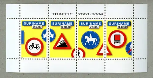 Surinam 2004 Verkehrszeichen Traffic Signs Pferd Horse Block 96 Postfrisch MNH