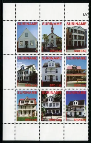 Surinam 2008 Architektur Monuments Architecture Häuser 2212-2220 Postfrisch MNH