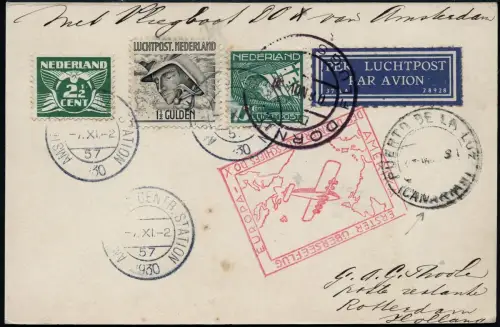 DO-X 1930 Niederlande Karte MiF Amsterdam Bordpost Rotterdam Harms 4 a DOX/ 1128