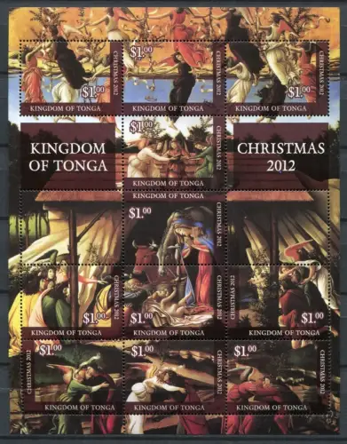 Tonga 2012 Weihnachten Christmas Gemälde Paintings Religion Postfrisch MNH