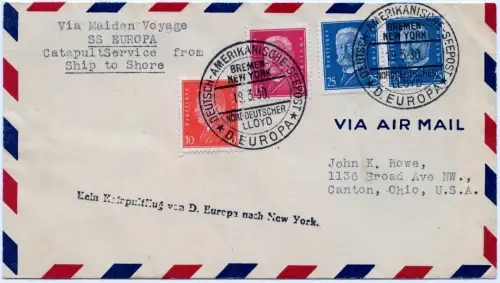 Katapult 1930 Dt. Reich Brief Kein Katapultflug D. Europa Catapult R-026 A /1173