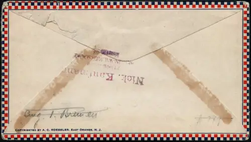 Katapult 1934 Dt. Reich Brief Landpost Berlin Floral Park Catapult H 213 a /1207