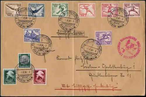 Zeppelin Dt. Reich 1936 Olympiafahrt Einschreiben Unzulässig Si 427 Ba / 1670