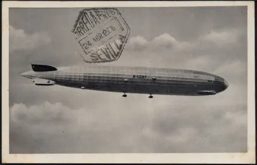 Zeppelin Dt. Reich 1929 Mittelmeerfahrt Bordpost 24.4.29 Sevilla Si 24 B / 1772
