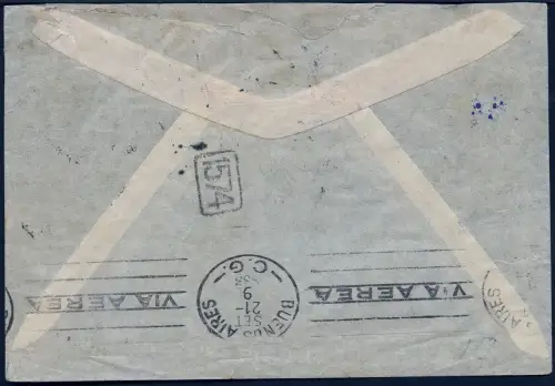 Zeppelin 1933 Dt. Reich 7. SAF Brief Berlin F`hafen Argentinien Si 232 Aa / 2059