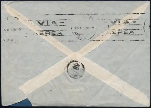 Zeppelin 1936 Dt. Reich 19. SAF Brief RM 3,25 Berlin Argentinien Si 376 B / 2107
