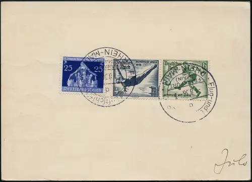 Zeppelin Dt. Reich 1936 Olympiafahrt Ganzsache FFM Greifswald Si 427 Bd / 1666