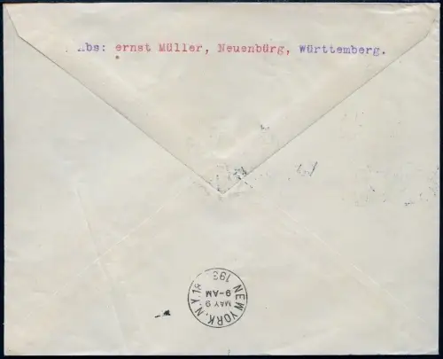 Zeppelin 1936 Dt. Reich 1. NAF LZ 129 Brief Satzfrankatur Si 407 A / 2403