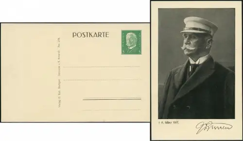  Dt. Reich Privat-Bildpostkarte PP 117 E2 Portrait Graf Zeppelin Ungebraucht/ 68