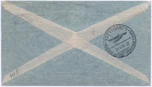 Katapult 1934 Argentinien 1. Post Sonderankunftsstempel Catapult H 311 b / 1220