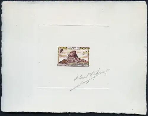 Algerien 1952 Phonolithfels Vulkangestein 309 Artist Sunken Die Proof Mehrfarbig
