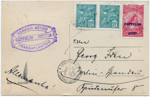 Zeppelin 1931 Brasilien 2. SAF AK Zeppelin-Frankatur Berlin Si 130 A / 2446
