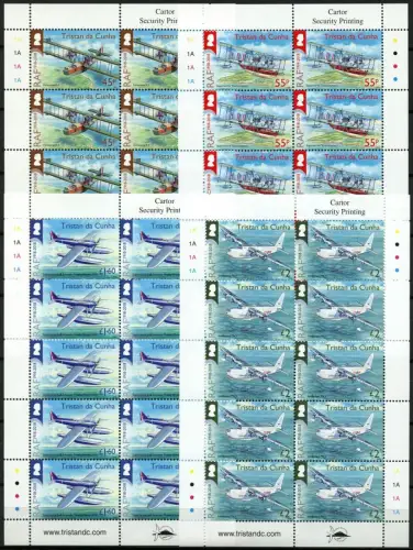 Tristan da Cunha 2018 Royal Air Force RAF Flugzeuge 1297-1300 Kleinbögen MNH