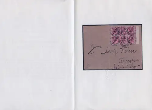 Kiautschou 1901 Michel 1 II Block/6 Typen 1 + 2 ZDR Brief Attest BPP /94