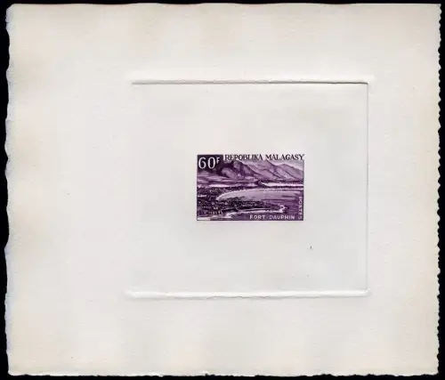 Madagaskar 1962 Gebirge Vulkan Fort-Dauphin Hafen 481 Artist Sunken Die Proof