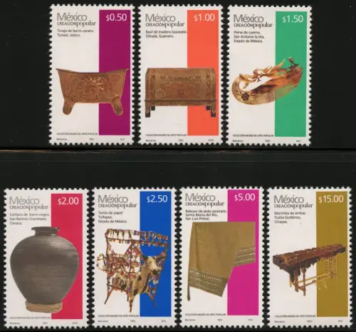 Mexico 2015 Creacion Popular Handwerkskunst Freimarken Neudrucke Definitives MNH