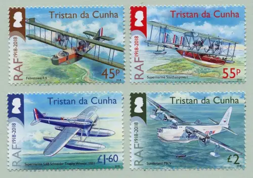 Tristan da Cunha 2018 Royal Air Force RAF Luftwaffe Flugzeuge 1297-1300 MNH