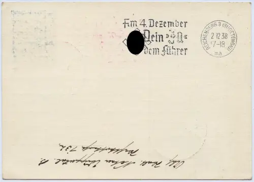 Zeppelin 1938 Dt. Reich PK Fahrt ins Sudetenland MiF FFM Wuppertal Si 456 / 2466